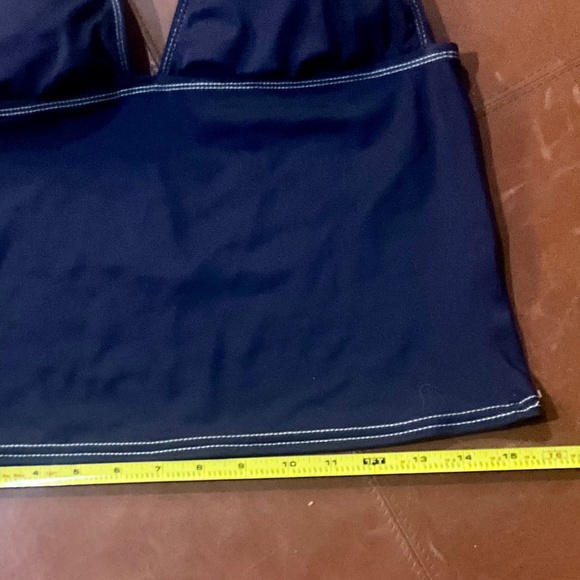 Issac Mizrahi Navy Tankini Swim Top and Bottom set. Sz S & M - Picture 3 of 12